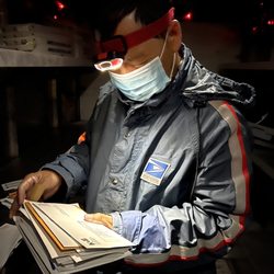 US Post Office - Delivering mail like a boss during night time.