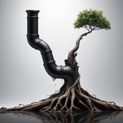THE DRAIN MAN PLUS - Tree growing around a Pipe