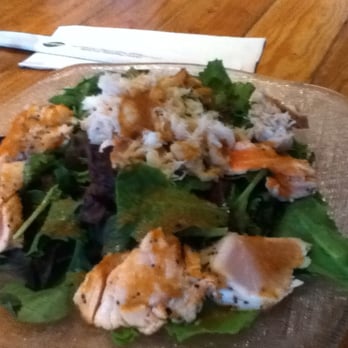 Fukada - Sashimi Salad: crab on top, albacore, salmon on a bed of organic spring mix. - Japanese Near Me - Irvine, California