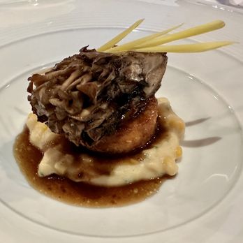 The Kitchen Restaurant - Glazed Maitake Mushroom Early White Corn "Pudding", Polenta, and Porcini Jus - New American Near Me - Sacramento, California