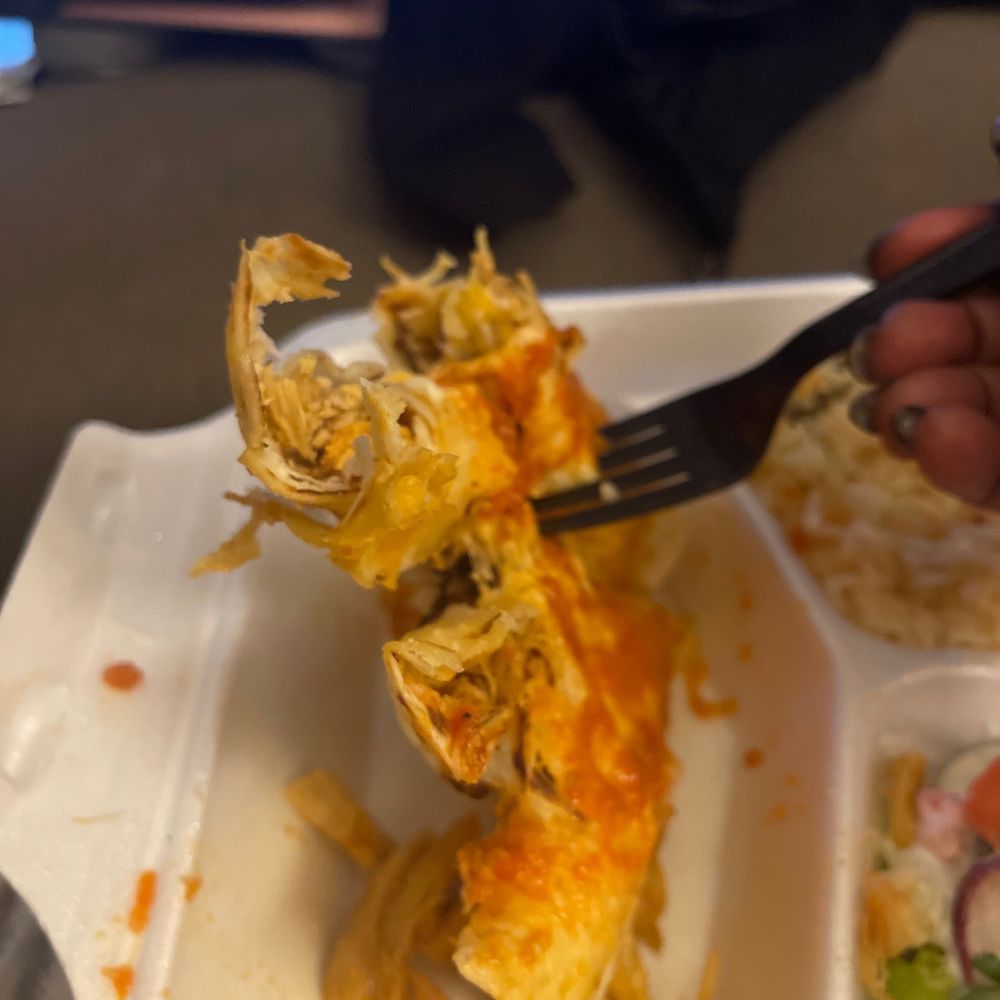 Mirna Restaurant - A chicken enchilada. Dry microwaved and not worthy of eating - Mexican Near Me - Dumfries, Virginia Mirna Restaurant - A chicken enchilada. Dry microwaved and not worthy of eating - Mexican Near Me - Dumfries, Virginia