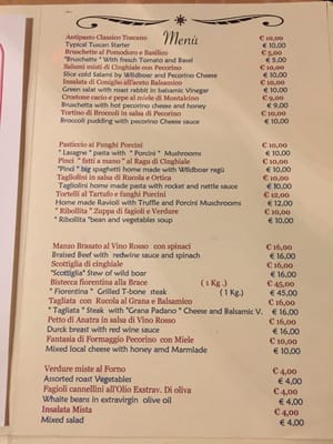Menu photo 3 RE di Macchia Montalcino, SI Menu photo 3 RE di Macchia Montalcino, SI