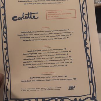 Colette OTR * Mostly French Restaurant by Chef Danny Combs - Menu pricing - French Near Me - Cincinnati, Ohio