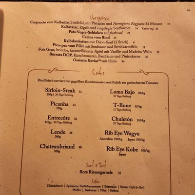 Menu photo 1 Sala de Corte Lisbon, 11