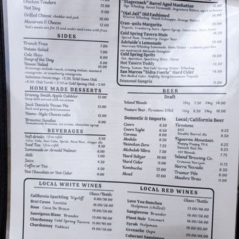 Cold Spring Tavern - Menu 2 as of June 2026 - American Near Me - Santa Barbara, California Cold Spring Tavern - Menu 2 as of June 2026 - American Near Me - Santa Barbara, California