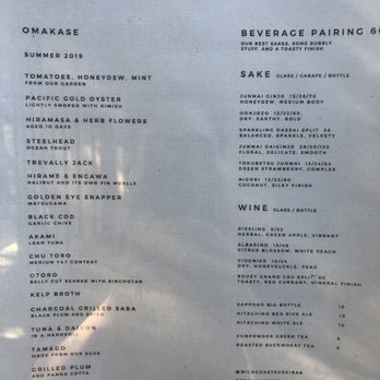 Wild Coast Sushi Bar - The menu for the night - Sushi Bars Near Me - Big Sur, California Wild Coast Sushi Bar - The menu for the night - Sushi Bars Near Me - Big Sur, California
