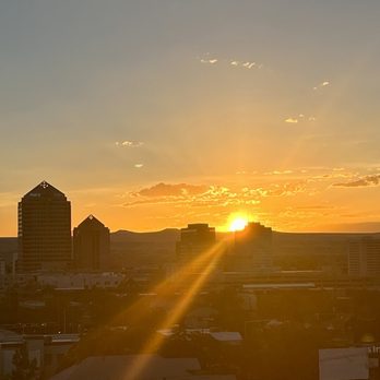 Apothecary Lounge - Sunset over downtown - Lounges Near Me - Albuquerque, New Mexico