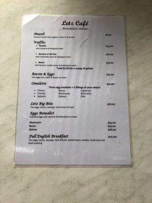 Menu photo 2 Letz Café Paihia, NTL Menu photo 2 Letz Café Paihia, NTL