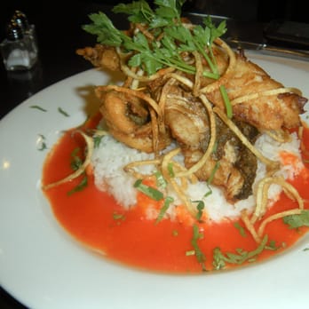 Blend - beer battered white fish with red pepper sauce - Latin American Near Me - Long Island City, New York Blend - beer battered white fish with red pepper sauce - Latin American Near Me - Long Island City, New York