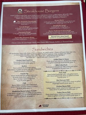 Menu photo 5 Homestead Steak House Blanding, UT