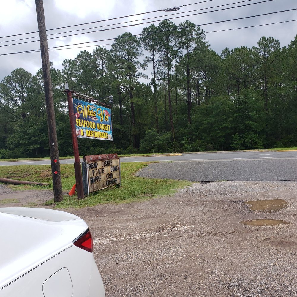 Where Y'at Seafood - Streer sign view from front door 6/29/2022 - Seafood Markets Near Me - Navarre, Florida Where Y'at Seafood - Streer sign view from front door 6/29/2022 - Seafood Markets Near Me - Navarre, Florida