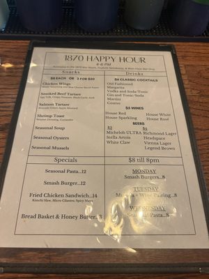 Menu photo 5 1870 Restaurant and Bar Midlothian, VA Menu photo 5 1870 Restaurant and Bar Midlothian, VA