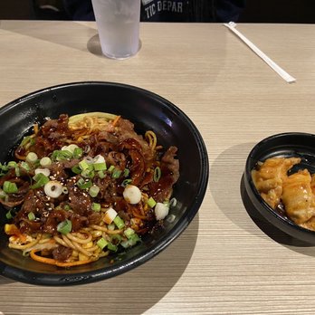 Happy Sushi Yester Oaks location - Beef Gyudon bowl over noodles,  3 Piece Gyoza - Sushi Bars Near Me - Mobile, Alabama