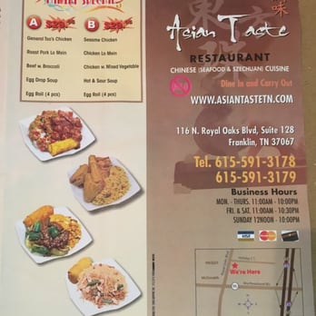 Asian Taste - Menu 1/4 - Asian Fusion Near Me - Franklin, Tennessee
