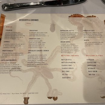 Otto by Polpo - Dessert menu - Italian Near Me - Bryn Mawr, Pennsylvania