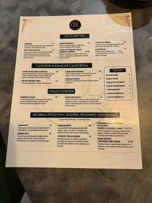 Menu photo 4 Chak De California Pasadena, CA