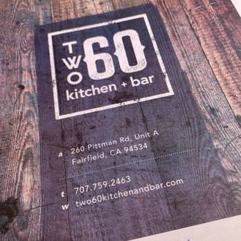 TWO60 Kitchen + Bar - Dinner Menu - New American Near Me - Fairfield, California TWO60 Kitchen + Bar - Dinner Menu - New American Near Me - Fairfield, California