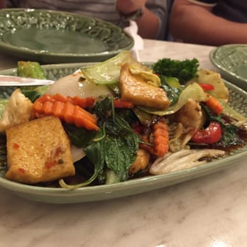 Ying Thai 2 - veggies with chili and basil leaves - Thai Near Me - Carlton, VIC