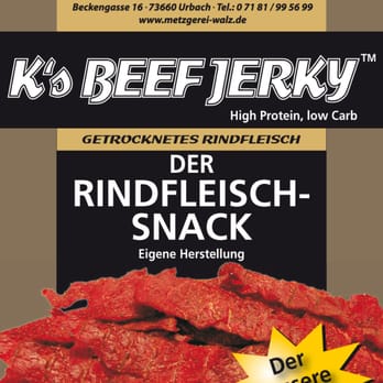 Walz Metzgerei - Beef Jerky von der Metzgerei Walz online bestellen. Lecker - Meat Shops Near Me - Urbach, BW Walz Metzgerei - Beef Jerky von der Metzgerei Walz online bestellen. Lecker - Meat Shops Near Me - Urbach, BW
