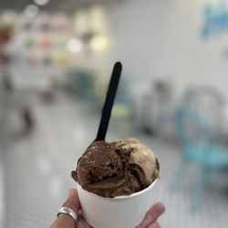Main Street Creamery - Super cute place & DELICIOUS ice cream.  This was a small & I asked since it's two scoops can I get two flavors!