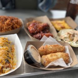 Seoul Food Meat Company - The Baf Wings Pulled Pork Taco Fire Chicken Kimbap Sweet Potato Birds Nest