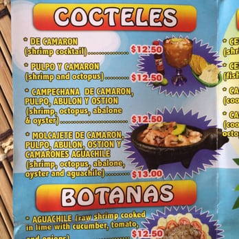 Mariscos Mocorito - Menu as of July 2015 - Mexican Near Me - Orange, California Mariscos Mocorito - Menu as of July 2015 - Mexican Near Me - Orange, California