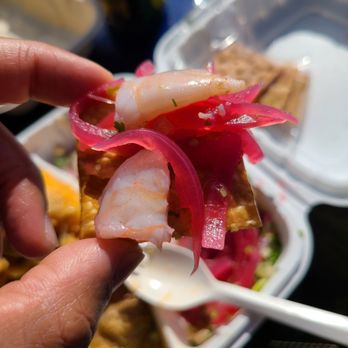 Happy Rico - Pickled Shrimp Ceviche on Air Fried Saltine Cracker - Food Trucks Near Me Happy Rico - Pickled Shrimp Ceviche on Air Fried Saltine Cracker - Food Trucks Near Me