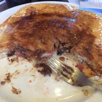 The Pancakery - The destinite. A strawberry banana and chocolate chip infused pancake. You get two dinner plate sized pancakes. - Breakfast & Brunch Near Me - Destin, Florida The Pancakery - The destinite. A strawberry banana and chocolate chip infused pancake. You get two dinner plate sized pancakes. - Breakfast & Brunch Near Me - Destin, Florida