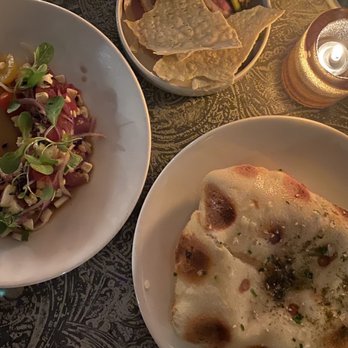 Gypsy Kitchen DC - Tuna crudo, duck prosciutto and pita bread - Tapas/Small Plates Near Me - Washington, DC, District of Columbia