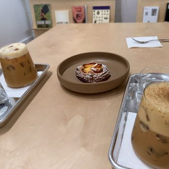 FUTURO - On the left, Abeja, center seasonal pastry, right is Lechera - Coffee & Tea Near Me - Phoenix, Arizona