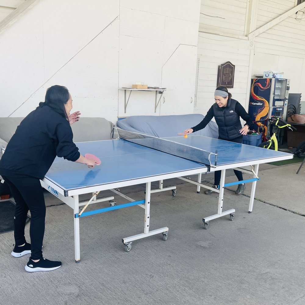 Pacific Coast Skydiving - Playing PingPong while waiting for our turn to jump. - Skydiving Near Me - San Diego, California Pacific Coast Skydiving - Playing PingPong while waiting for our turn to jump. - Skydiving Near Me - San Diego, California