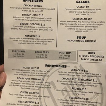 Cavo's Bar & Kitchen - Menu - Sports Bars Near Me - Orlando, Florida Cavo's Bar & Kitchen - Menu - Sports Bars Near Me - Orlando, Florida