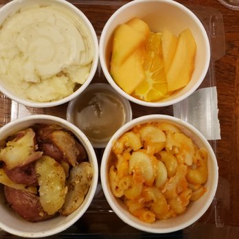 Urban Plates - Four Sides (Mashed Potatoes with Gravy, Roasted Old Bay Potatoes, Mac n Cheese, Fresh Sliced Fruit) - Salad Near Me - Pasadena, California Urban Plates - Four Sides (Mashed Potatoes with Gravy, Roasted Old Bay Potatoes, Mac n Cheese, Fresh Sliced Fruit) - Salad Near Me - Pasadena, California