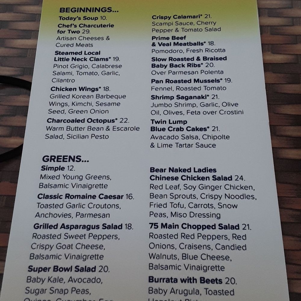 75 Main - Menu - New American Near Me - Southampton, New York 75 Main - Menu - New American Near Me - Southampton, New York