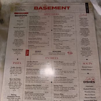 The Basement - Menu - American Near Me - Staten Island, New York