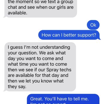 Tan360 - Business asks you if they can text to schedule the appointment when you call to schedule the appointment. - Tanning Near Me - Kansas City, Missouri
