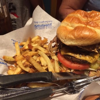 Islands Restaurant - Double bacon everything burger - Sports Bars Near Me - Irvine, California
