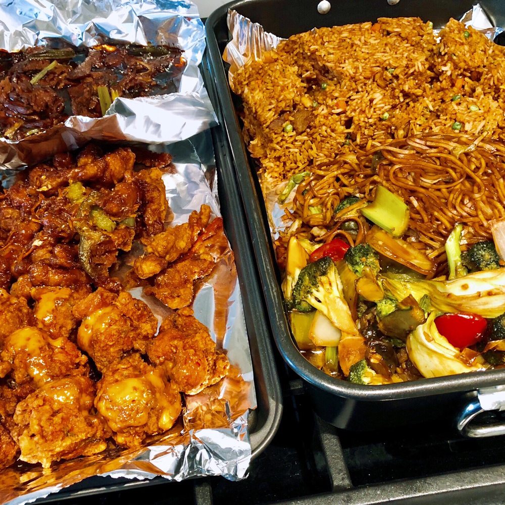 Chicken pakora, ginger chicken in gravy, spicy ginger beef, stir fry vegetables, caribbean fried rice Chicken pakora, ginger chicken in gravy, spicy ginger beef, stir fry vegetables, caribbean fried rice