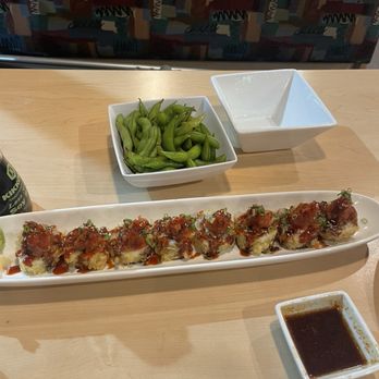 Bluefin Sushi - 007 roll and edamame - Sushi Bars Near Me - Oakley, California