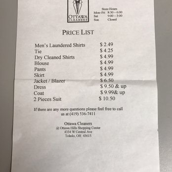 Ottawa Cleaners LLC - Price tag FYI - Laundry Services Near Me - Toledo, Ohio Ottawa Cleaners LLC - Price tag FYI - Laundry Services Near Me - Toledo, Ohio