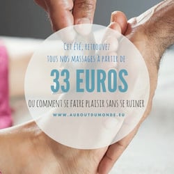 Au Bout du Monde - 20% de remise sur tous nos massages du lundi au vendredi de 12h à 16h. L'offre est valable jusqu'au 28 août 2015 !