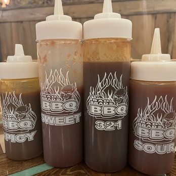 Bad Brads BBQ - Sauce variety. All good - Barbeque Near Me - Livonia, Michigan