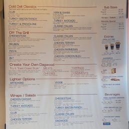 a menu for a fast food restaurant a menu for a fast food restaurant
