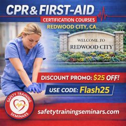Safety Training Seminars - CPR First-aid courses in Redwood City