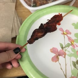 Thank you YELP reviewer who recommended the teriyaki chicken on a stick. Holy smokes is good Thank you YELP reviewer who recommended the teriyaki chicken on a stick. Holy smokes is good