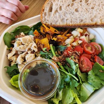 sweetgreen - Herb roasted chicken, sweet potatoes, apple, and tomatoes over mix of all the greens - Salad Near Me - Canton, Connecticut