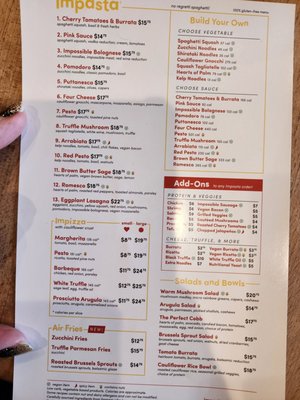 Menu photo 1 Impasta Beverly Hills, CA Menu photo 1 Impasta Beverly Hills, CA