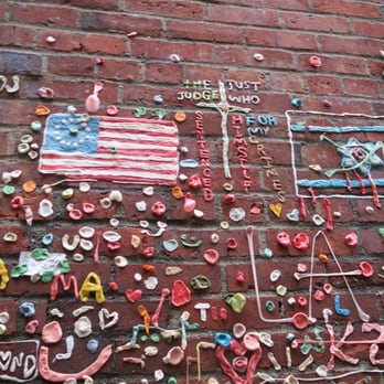 The Gum Wall - american flag with gum. - Local Flavor Near Me - Seattle, Washington