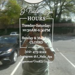 J Nails & Spa - Salon hours