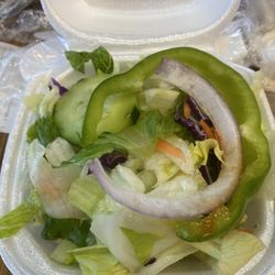 Salad looks good but not offered dressing.